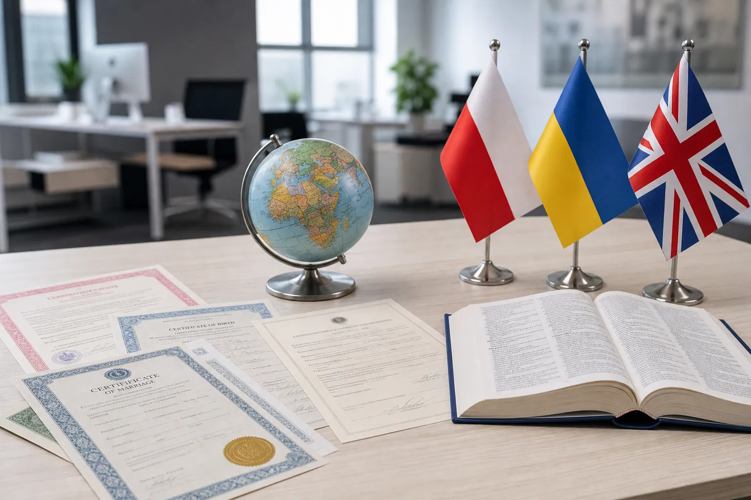 Pary językowe do tłumaczenia świadectw w Warszawie