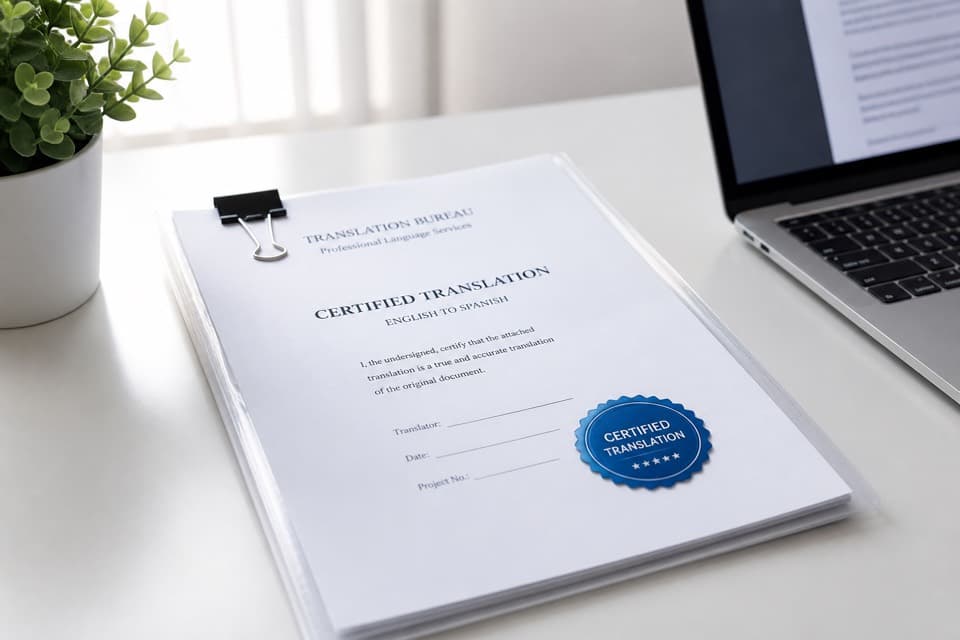 Certified translation PDF package