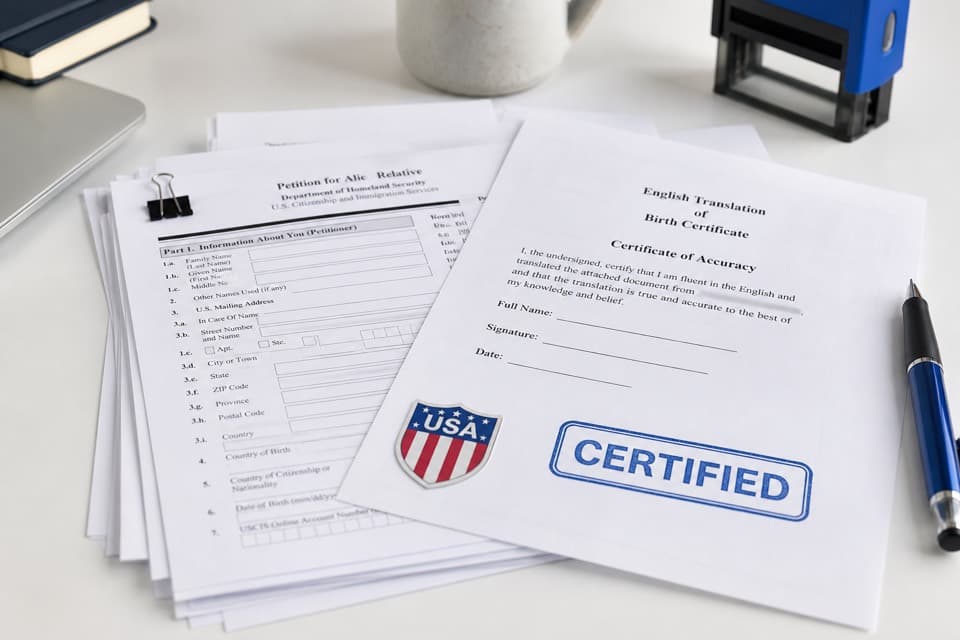 USCIS certified translation documents