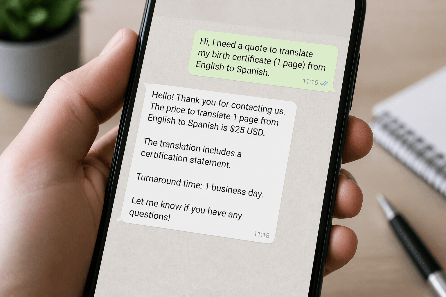 Quote message in chat